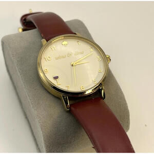 Kate Spade KSW9022 Wine & Dine Woman’s Watch Purple Leather Band NEW Battery